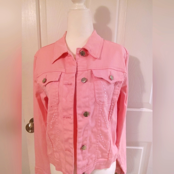 Milly Jackets & Coats Milly Jean Jacket L Pink Poshmark